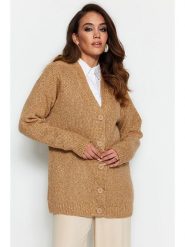 Trendyol Kardigan w kolorze karmelowym rozmiar: M. Brązowe kardigany Trendyol, m, bez wzorów, z wełny. Za 65.99 zł.