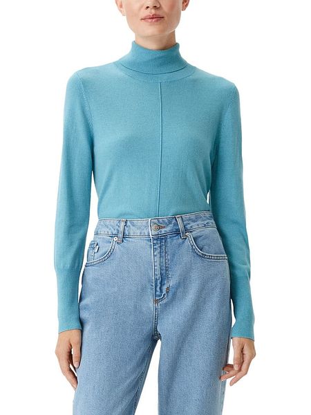 S.Oliver Golf w kolorze błękitnym rozmiar: 34. Niebieskie golfy S.Oliver, s, bez wzorów, ze splotem, bez ramiączek. Za 69.75 zł.