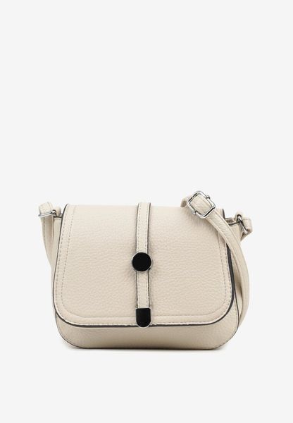 Beżowa Torebka Listonoszka Ozdobiona Klapą Dolissea. Brązowe torebki klasyczne Renee, bez wzorów, z jeansu, bez dodatków. Za 54.99 zł.