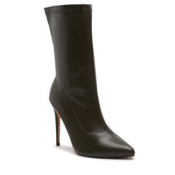 Botki DeeZee. Zielone botki DeeZee, bez wzorów, bez obcasa, na szpilce, bez zapięcia. Za 219.99 zł.