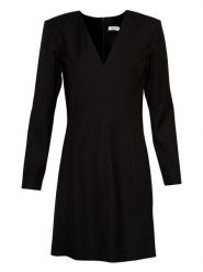 MOSS COPENHAGEN Sukienka "Edrie Delma" w kolorze czarnym rozmiar: XL. Czarne sukienki Moss Copenhagen, xl, bez wzorów, bez kołnierzyka, bez ramiączek, mini, rozkloszowane. Za 114.44 zł.