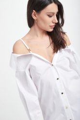 Sukienka koszulowa BLUGIRL BLUMARINE. Sukienki Blugirl Blumarine, bez wzorów, bez kołnierzyka, bez ramiączek, koszulowe. W wyprzedaży za 699.07 zł.