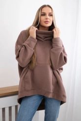 Bluza ocieplana oversize mocca. Bluzy KESI, l, bez wzorów, z bawełny, bez kaptura. Za 270.16 zł.