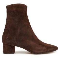 Botki Nokwol. Brązowe botki Nokwol, bez wzorów, bez obcasa, na słupku, bez zapięcia. Za 749.99 zł.