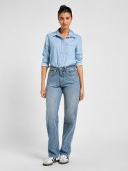 Lee Koszula dżinsowa - Regular fit - w kolorze błękitnym rozmiar: XS. Niebieskie koszule Lee, xs, bez wzorów, z bawełny, bez kołnierzyka, bez ramiączek. Za 153.45 zł.