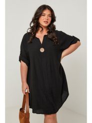 Curvy Lady Sukienka w kolorze czarnym rozmiar: 48/50. Czarne sukienki Curvy Lady, bez wzorów, klasyczne, bez kołnierzyka, bez ramiączek, midi. Za 132.05 zł.