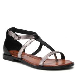 Sandały Lasocki. Szare sandały Lasocki, bez wzorów, bez obcasa, na płaskiej podeszwie, bez zapięcia. Za 149.99 zł.