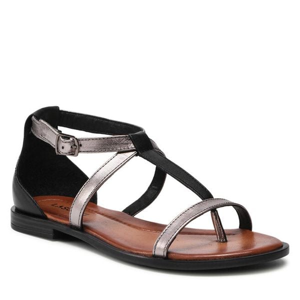 Sandały Lasocki. Szare sandały Lasocki, bez wzorów, bez obcasa, na płaskiej podeszwie, bez zapięcia. Za 149.99 zł.