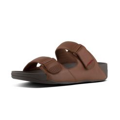 Skórzane sandały FitFlop Gogh. Czarne sandały FIT FLOP, bez wzorów, ze skóry, eleganckie, bez obcasa, bez zapięcia. Za 615.50 zł.