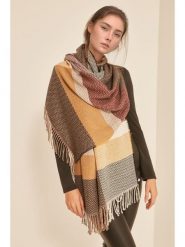 Lucky Bees Szal w kolorze beżowo-jasnobrązowym - 180 x 50 cm rozmiar: onesize. Brązowe szaliki Lucky Bees, bez wzorów, z materiału. Za 109.00 zł.