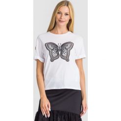 T-SHIRT Twinset. Białe t-shirty Twinset, l, z aplikacjami, z bawełny, bez kołnierzyka, bez ramiączek. Za 409.00 zł.