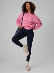 4F Legginsy dzianinowe damskie - granatowe S. Niebieskie legginsy 4f, s, bez wzorów, z dzianiny. Za 129.99 zł.