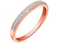 Pierścionek z różowego złota z diamentami - 0,04 ct - próba 585. Czerwone pierścionki Apart, z diamentem, złote. Za 2,159.00 zł.