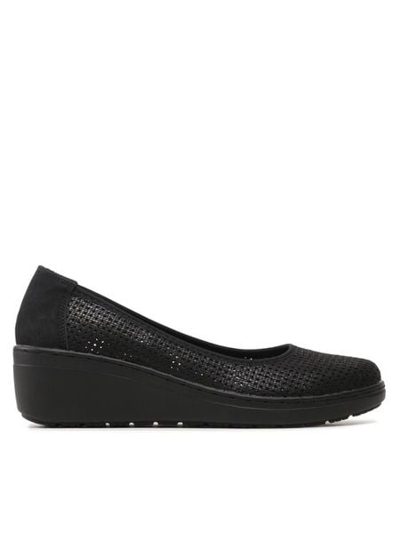 Go Soft Półbuty WS3392-1 Czarny. Czarne czółenka GO SOFT, bez wzorów, ze skóry, bez obcasa, na koturnie, bez zapięcia. Za 109.99 zł.