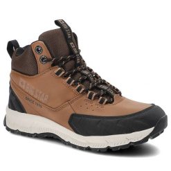 Trekkingi unisex Big Star, skóra ekologiczna połączona z materiałem amortyzowana podeszwa oraz wzmocniony nosek, brązowe, II274453. Brązowe botki Big Star, bez wzorów, ze skóry ekologicznej, bez obcasa, bez zapięcia. Za 179.00 zł.