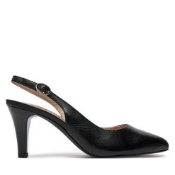 Szpilki Caprice. Czarne szpilki Caprice, bez wzorów, bez obcasa, na szpilce, bez zapięcia. Za 219.99 zł.