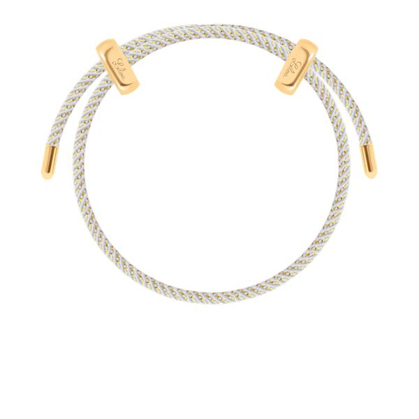 Bransoletka Liana w kolorze złamanej bieli ze złotą nitką. Żółte bransoletki Lilou, pozłacane. Za 149.00 zł.