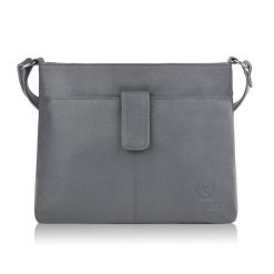 Torebka damska skórzana na ramię listonoszka miejska Paolo Peruzzi E-27-GR. Szare torby na ramię bez wzorów, z nylonu, na ramię, bez dodatków. Za 189.00 zł.