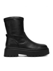 DeeZee Botki 13123-41 Czarny. Czarne botki DeeZee, bez wzorów, z materiału, bez obcasa, na płaskiej podeszwie, bez zapięcia. Za 229.99 zł.