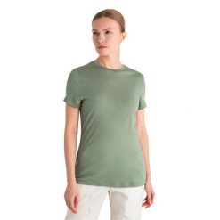 Koszulka trekkingowa damska icebreaker Merino 150 Tech Lite III. Zielone bluzki Icebreaker, s, bez wzorów, z wełny, sportowe, bez kołnierzyka, bez ramiączek. Za 259.99 zł.