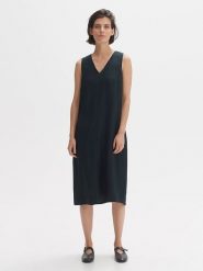 OPUS Sukienka w kolorze granatowym rozmiar: 36. Niebieskie sukienki Opus, bez wzorów, bez kołnierzyka, bez ramiączek, midi, rozkloszowane. Za 219.95 zł.