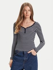 Tommy Jeans Bluzka Henley DW0DW20903 Granatowy Slim Fit. Niebieskie bluzki Tommy Jeans, xxs, bez wzorów, z jeansu, bez kołnierzyka, bez ramiączek. Za 129.99 zł.