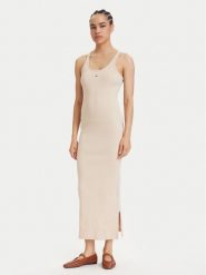 Tommy Jeans Sukienka letnia Racerback DW0DW22329 Beżowy jasny Slim Fit. Brązowe sukienki Tommy Jeans, na lato, l, bez wzorów, z bawełny, bez kołnierzyka, bez ramiączek. Za 329.99 zł.