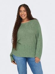ONLY Carmakoma Sweter "Geena" w kolorze zielonym rozmiar: 46/48. Zielone swetry Only Carmakoma, bez wzorów, ze splotem, bez ramiączek. Za 61.46 zł.