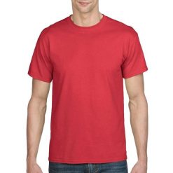 Koszulka DryBlend Unisex Dla Dorosłych. Czerwone bluzki GILDAN, xl, bez wzorów, sportowe, bez kołnierzyka, bez ramiączek. Za 57.99 zł.