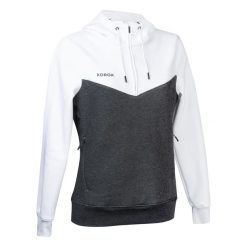 Bluza do hokeja na trawie damska Korok FH500. Białe bluzy sportowe KOROK, m, bez wzorów, z bawełny, bez kaptura. Za 99.99 zł.