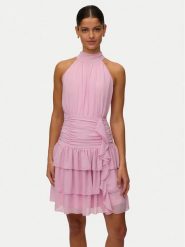 Vero Moda Sukienka koktajlowa Serena 10348178 Różowy Regular Fit. Czerwone sukienki Vero Moda, m, bez wzorów, z syntetyku, wizytowe, bez kołnierzyka, bez ramiączek. Za 249.99 zł.