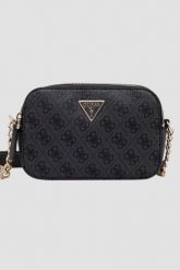 GUESS Szara kopertówka damska z logo Noelle II. Szare kopertówki Guess, z aplikacjami, ze skóry ekologicznej, bez dodatków. W wyprzedaży za 420.89 zł.