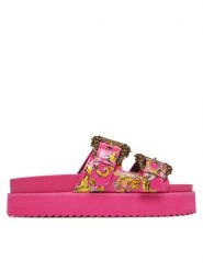 Versace Jeans Couture Klapki 78VA3SM1 Różowy. Czerwone klapki Versace Jeans Couture, bez wzorów, z jeansu, bez obcasa. Za 649.99 zł.