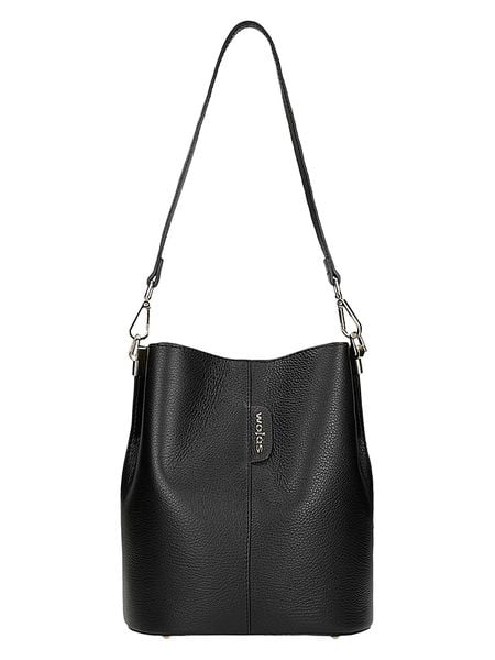 Wojas Skórzana torebka w kolorze czarnym - 30 x 26 x 15 cm rozmiar: onesize. Czarne torby na ramię Wojas, bez wzorów, z materiału, na ramię, bez dodatków. Za 362.85 zł.