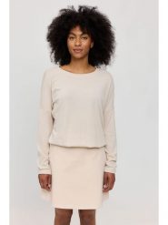 MAZINE Koszulka "Jersey Knit" w kolorze beżowym rozmiar: XL. Brązowe bluzki MAZINE, xl, bez wzorów, z jersey, bez kołnierzyka, bez ramiączek. Za 128.25 zł.