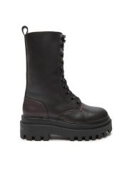 Calvin Klein Jeans Sztyblety Flatform Lace Up Boot Mg Lth YW0YW01544 Brązowy. Brązowe botki Calvin Klein Jeans, bez wzorów, z jeansu, bez obcasa, na płaskiej podeszwie, bez zapięcia. Za 899.99 zł.