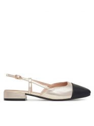 Clara Barson Sandały WS24040-04 Złoty. Żółte sandały Clara Barson, bez wzorów, ze skóry, bez obcasa, na płaskiej podeszwie, bez zapięcia. Za 119.99 zł.