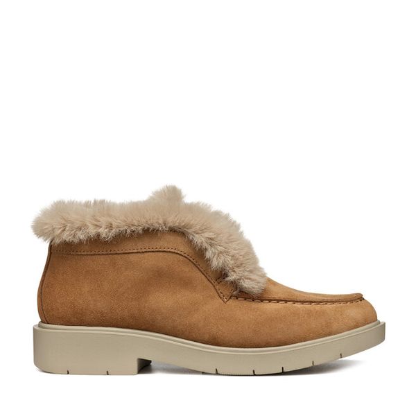 Botki Geox. Brązowe botki Geox, bez wzorów, bez obcasa, na płaskiej podeszwie, bez zapięcia. Za 659.99 zł.
