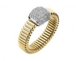 Pierścionek z żółtego złota z brylantami - 0,36 ct - próba 750. Żółte pierścionki Apart, z brylantem, złote. Za 12,990.00 zł.