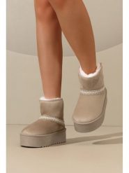 C'M Botki zimowe w kolorze khaki rozmiar: 37. Brązowe botki C'M, na zimę, bez wzorów, bez obcasa, na platformie, bez zapięcia. Za 108.99 zł.