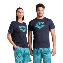 Koszulka Arena T-Shirt Logo. Niebieskie koszulki sportowe Arena, bez wzorów, bez ramiączek, na fitness i siłownię. Za 119.99 zł.