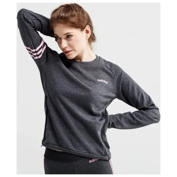 Adidas Bluza W E Mo Crew , szary, rozmiar L. Szare bluzy Adidas, l, bez wzorów, z bawełny, bez kaptura. W wyprzedaży za 129.99 zł.