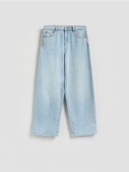 Jeansy baggy - niebieski. Niebieskie jeansy Reserved, bez wzorów. Za 139.99 zł.