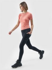 4F Spodnie do biegania w terenie szybkoschnące damskie - czarne S. Czarne spodnie dresowe 4f, l, bez wzorów, z dzianiny. W wyprzedaży za 119.99 zł.