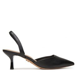 Sandały Aldo. Czarne sandały Aldo, bez wzorów, bez obcasa, na szpilce, bez zapięcia. Za 299.99 zł.