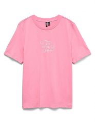Vero Moda Koszulka w kolorze różowym rozmiar: XL. Różowe bluzki Vero Moda, xl, bez wzorów, z bawełny, bez kołnierzyka, bez ramiączek. Za 57.95 zł.