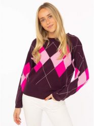 Zwillingsherz Kaszmirowy sweter w kolorze fioletowo-bordowym rozmiar: L. Czerwone swetry Zwillingsherz, l, bez wzorów, z kaszmiru, bez ramiączek. Za 609.95 zł.