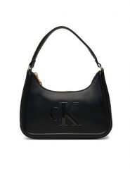 Calvin Klein Torebka Bold Ck Small Shoulder Bag LV04F3230G Czarny. Czarne torebki klasyczne Calvin Klein, bez wzorów, ze skóry, bez dodatków. Za 429.99 zł.