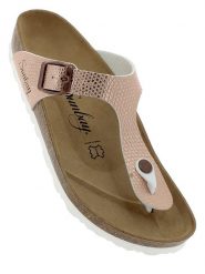 Sunbay Japonki "Camelia" w kolorze różowozłotym rozmiar: 39. Różowe klapki Sunbay, bez wzorów, z otwartym noskiem, bez obcasa. Za 149.95 zł.