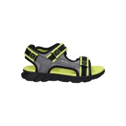 Sandały GEOX J SANDAL AIRADYUM B Czarny. Szare sandały Geox, bez wzorów, z syntetyku, sportowe, bez obcasa, bez zapięcia. Za 255.70 zł.